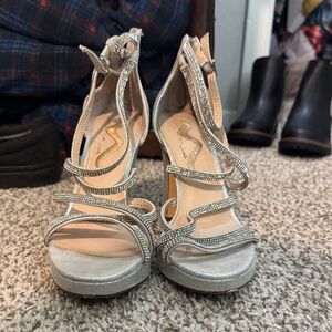 Elegant Silver Women's Heels